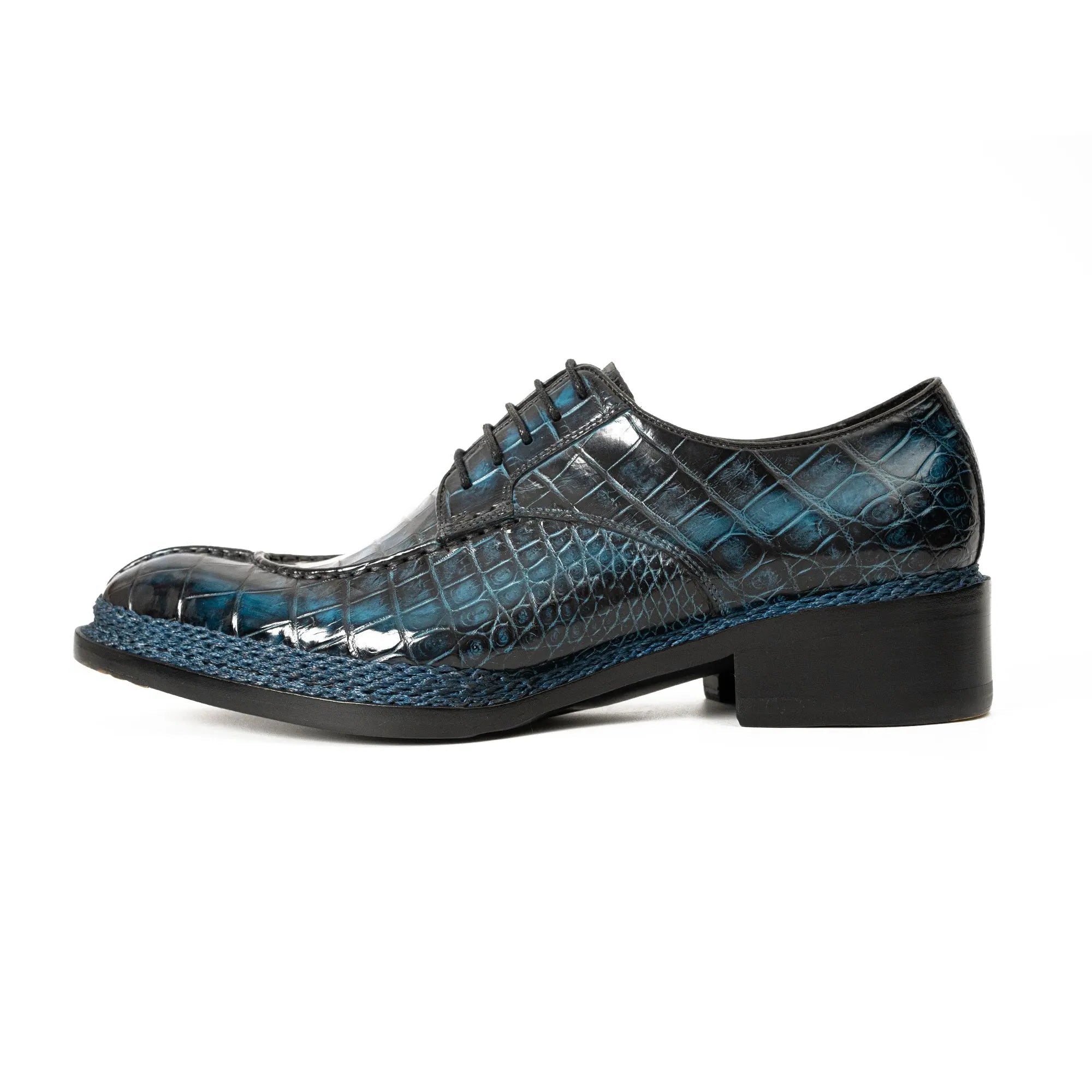 Blue Patina Crocodile Norwegian Oxford 8002 VanPasch