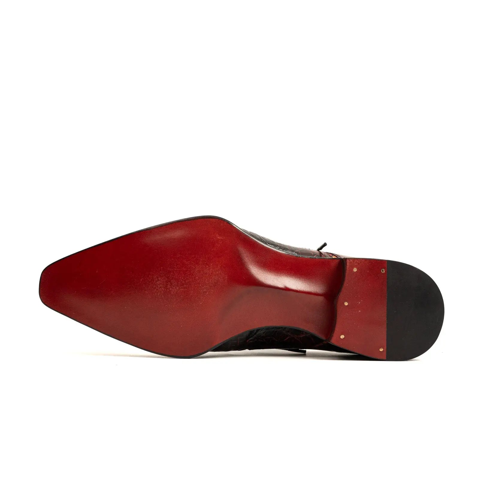 Bordeaux Crocodile Silk Norwegian Derby VanPasch