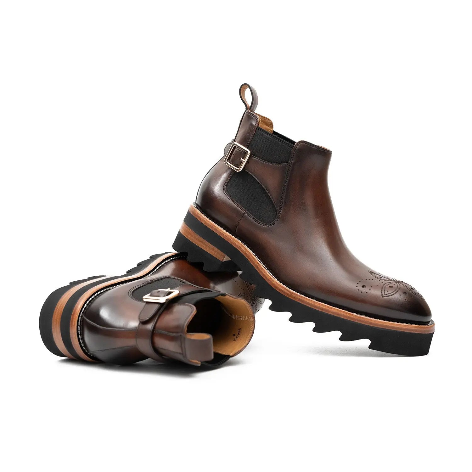 Brogue Chelsea Boots Brown VanPasch