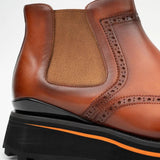 Brogue Thick-Soled Chelsea Boot 2891 Brown VanPasch