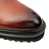 Brown Burnished Leather Chelsea Boot VanPasch