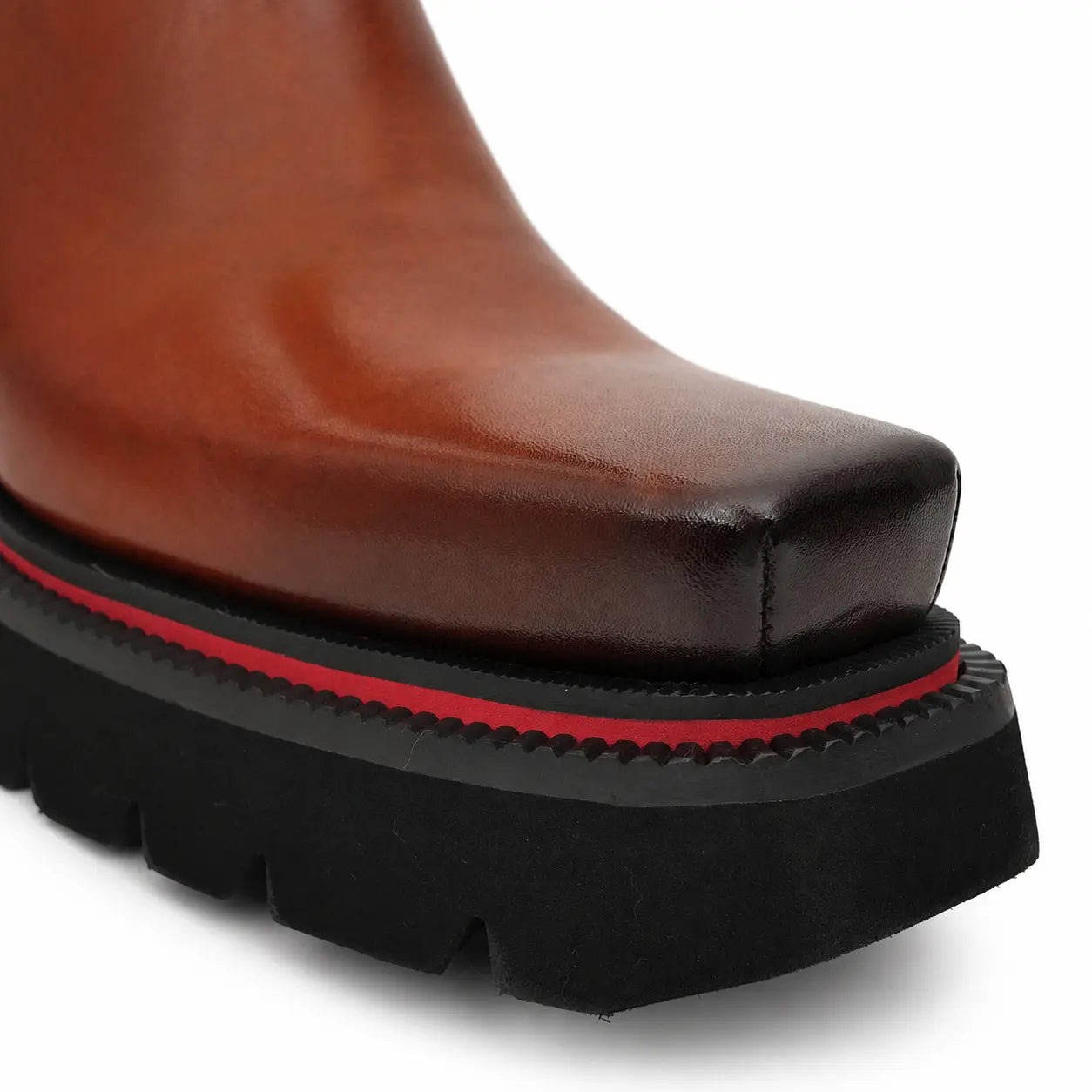 Brown Calf Chelsea Platform Boots