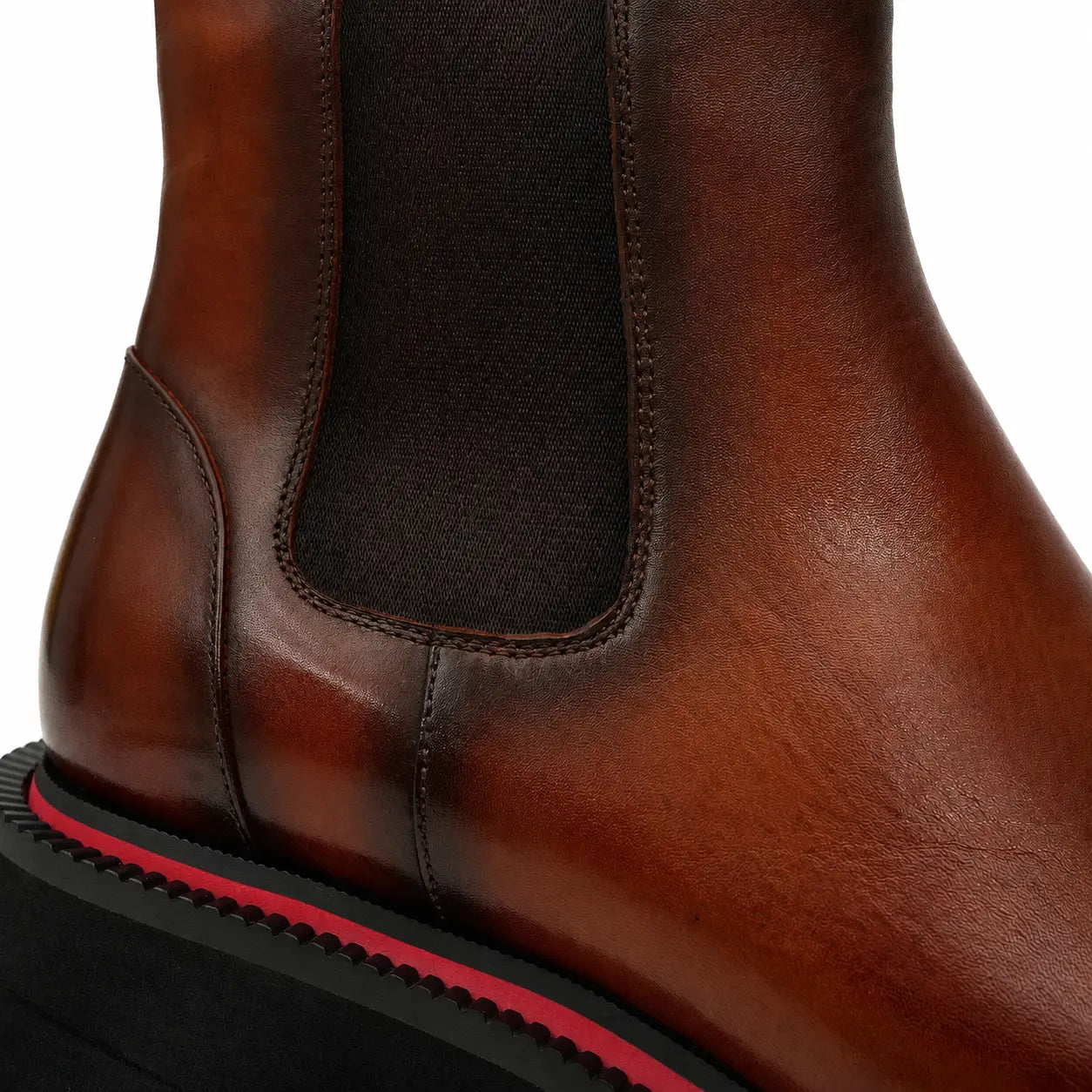 Brown Calf Chelsea Platform Boots