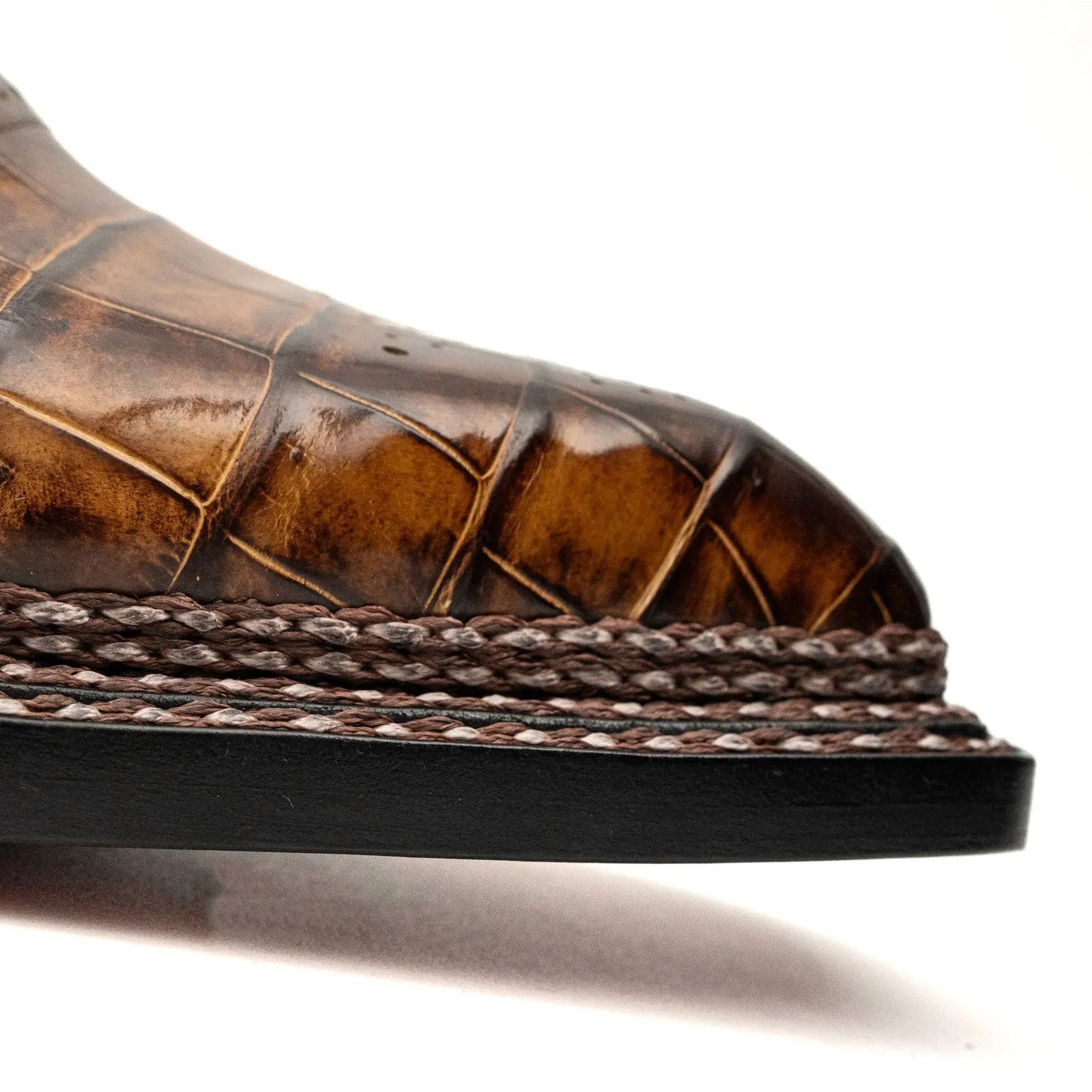 Brown Croc Norwegian Brogue Oxfords VanPasch