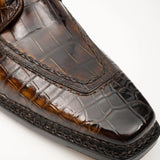 Brown Crocodile Derby Shoes Goodyear Norwegian 8014 VanPasch