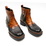 Brown Crocodile Leather Boots Goodyear Norwegian Welt 8013 VanPasch