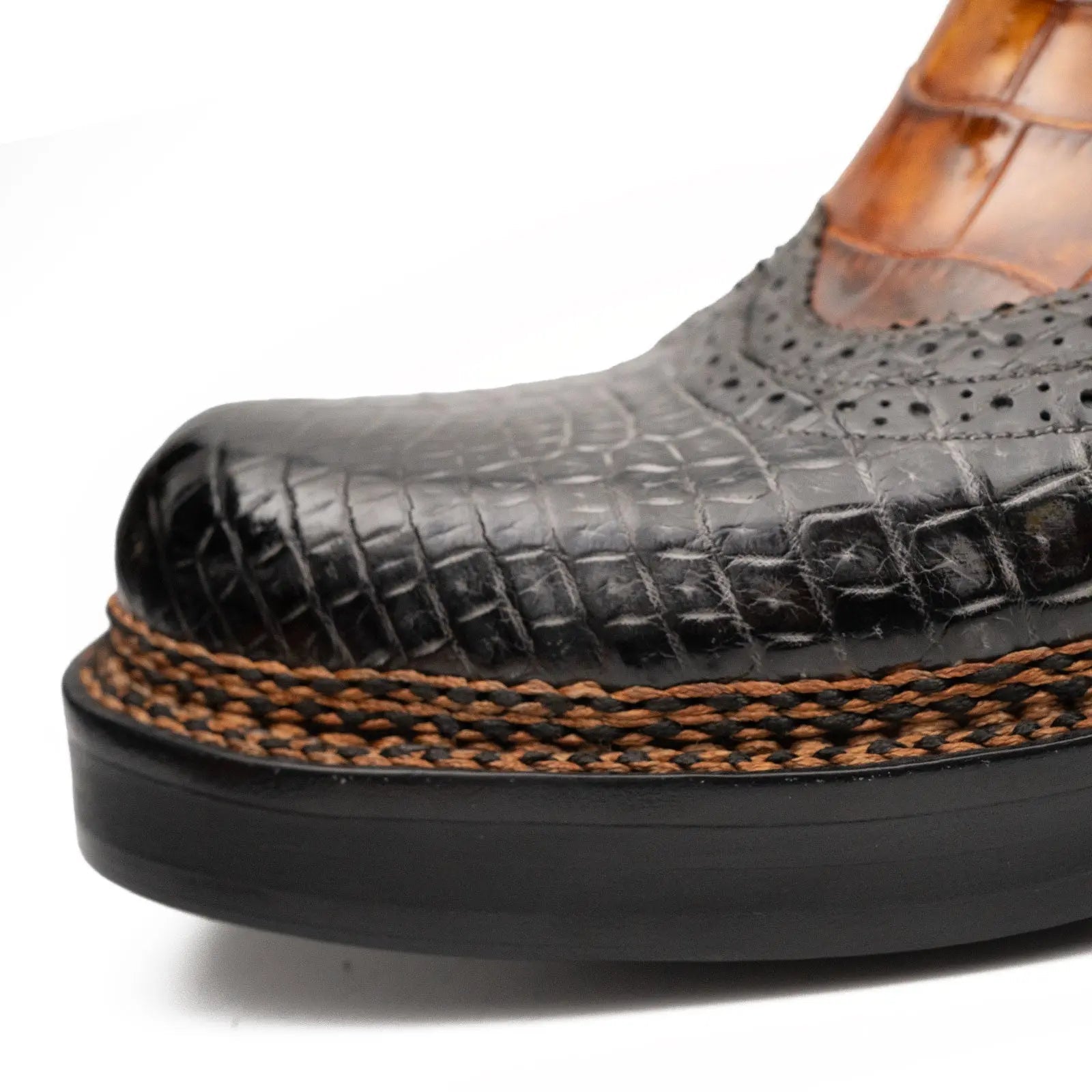 Brown Crocodile Leather Boots Goodyear Norwegian Welt 8013 VanPasch