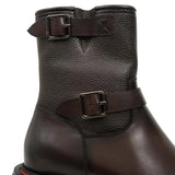 Brown Double-Buckle Platform Boots VanPasch