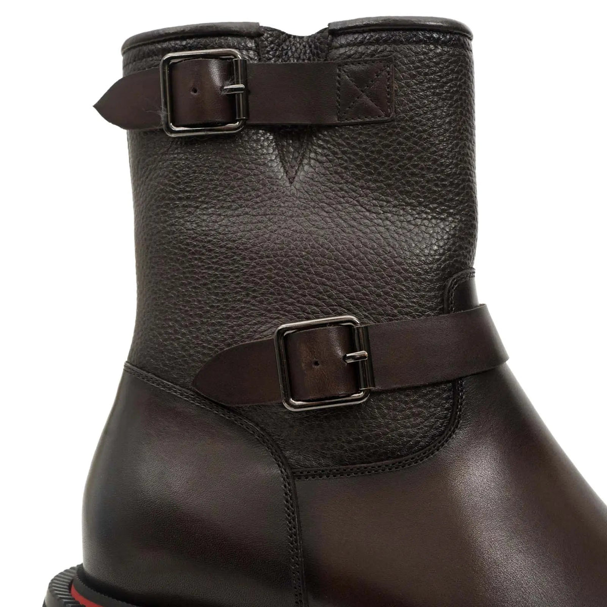 Brown Double-Buckle Platform Boots VanPasch