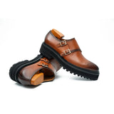 Brown Dual-Buckle Chunky Sole Brogues VanPasch