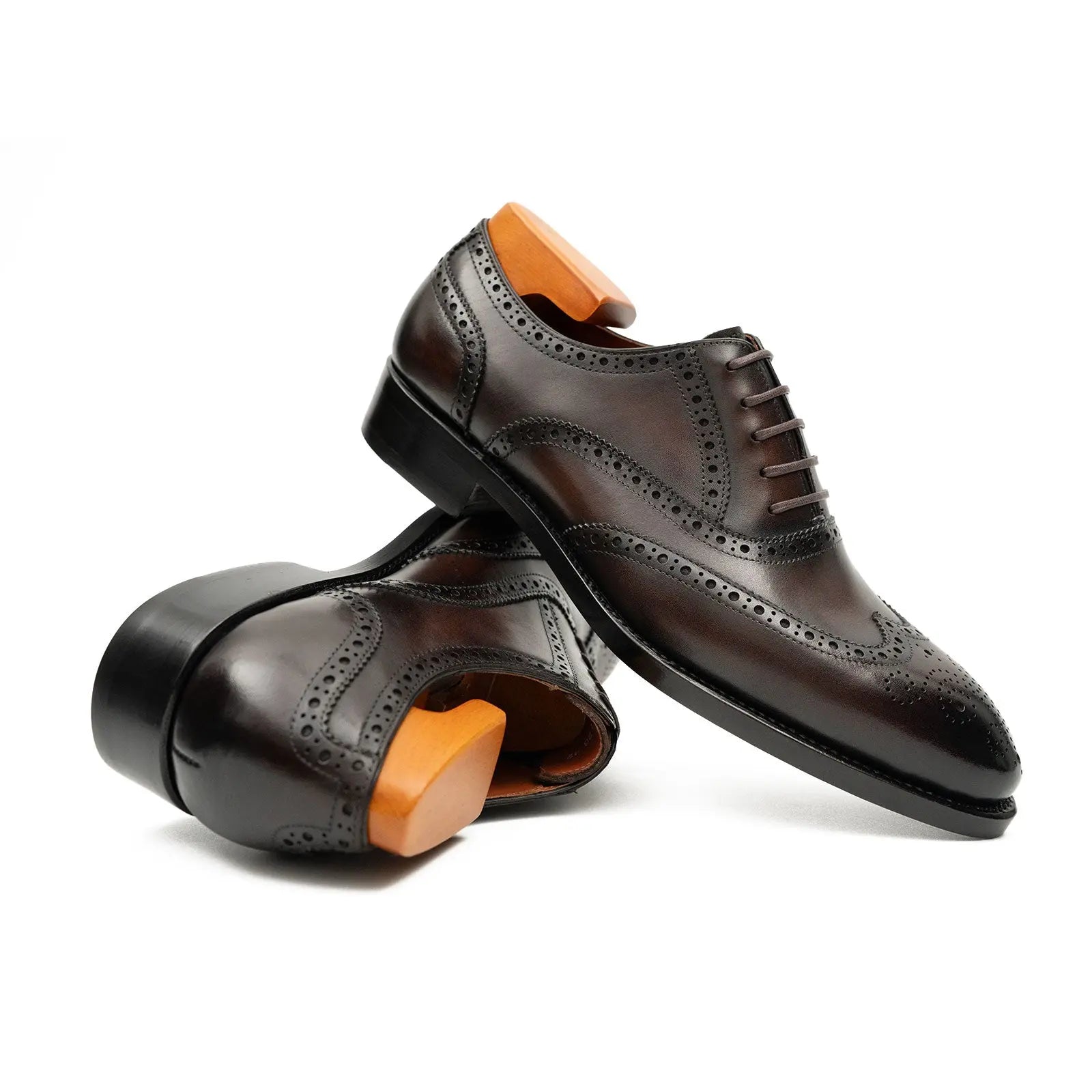 Brown Men’s Goodyear Welted Brogue Leather Shoes VanPasch