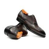 Brown Men’s Goodyear Welted Brogue Leather Shoes VanPasch