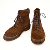 Brown Suede Lace-Up Combat Boots VanPasch