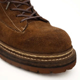 Brown Suede Lace-Up Combat Boots VanPasch