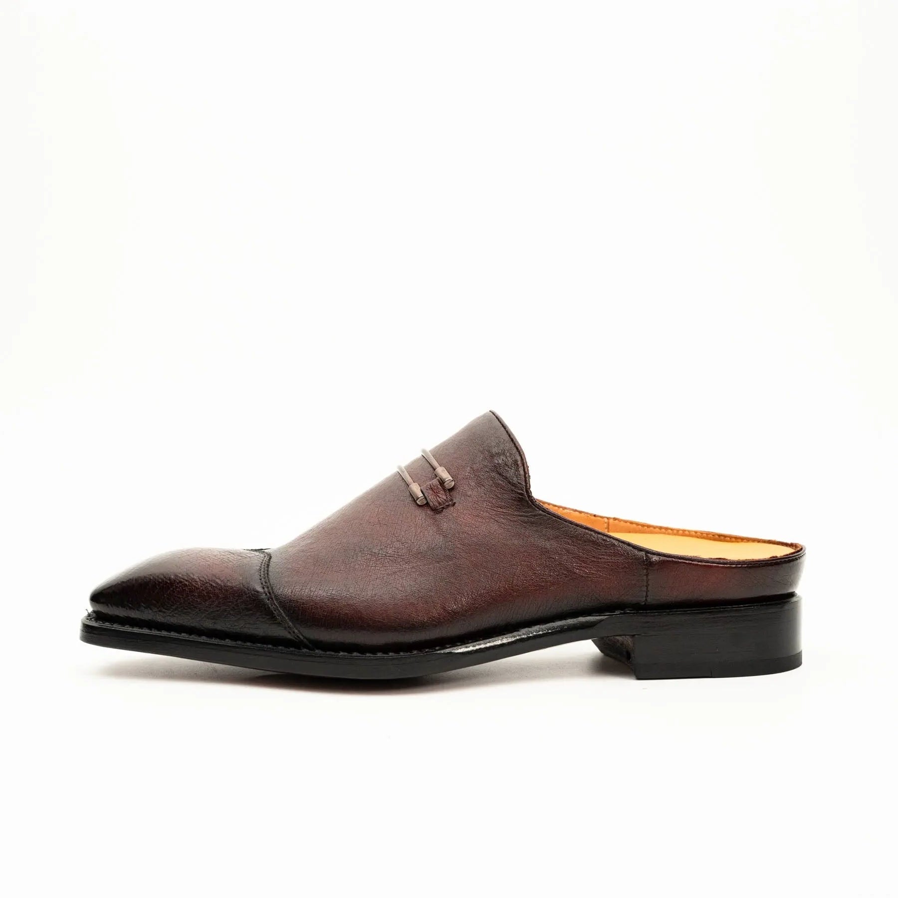 Burgundy Backless Monk Mule VanPasch
