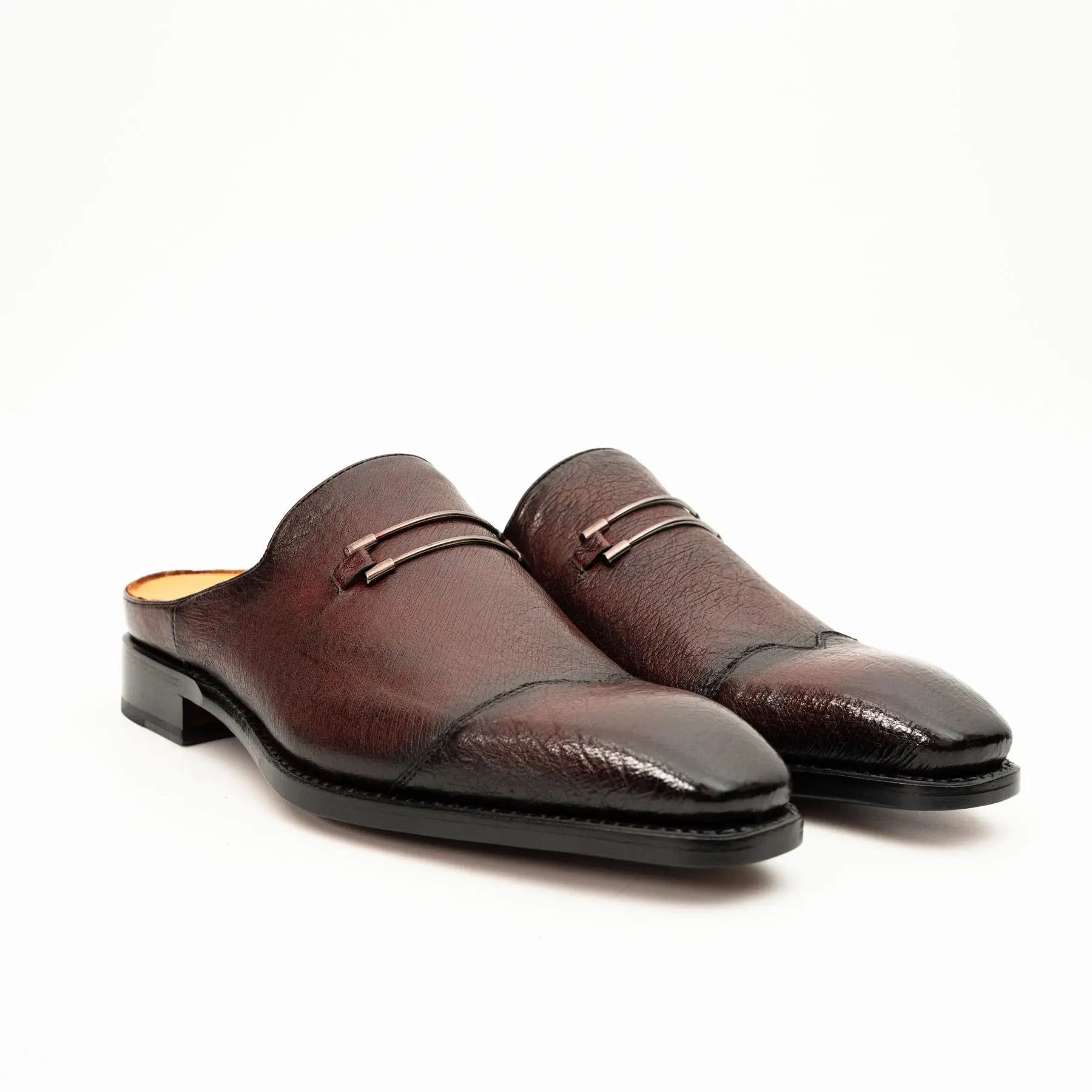 Burgundy Backless Monk Mule VanPasch