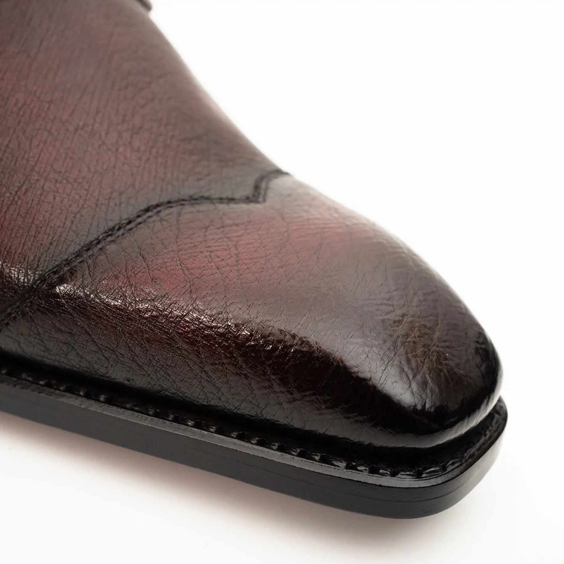 Burgundy Backless Monk Mule VanPasch