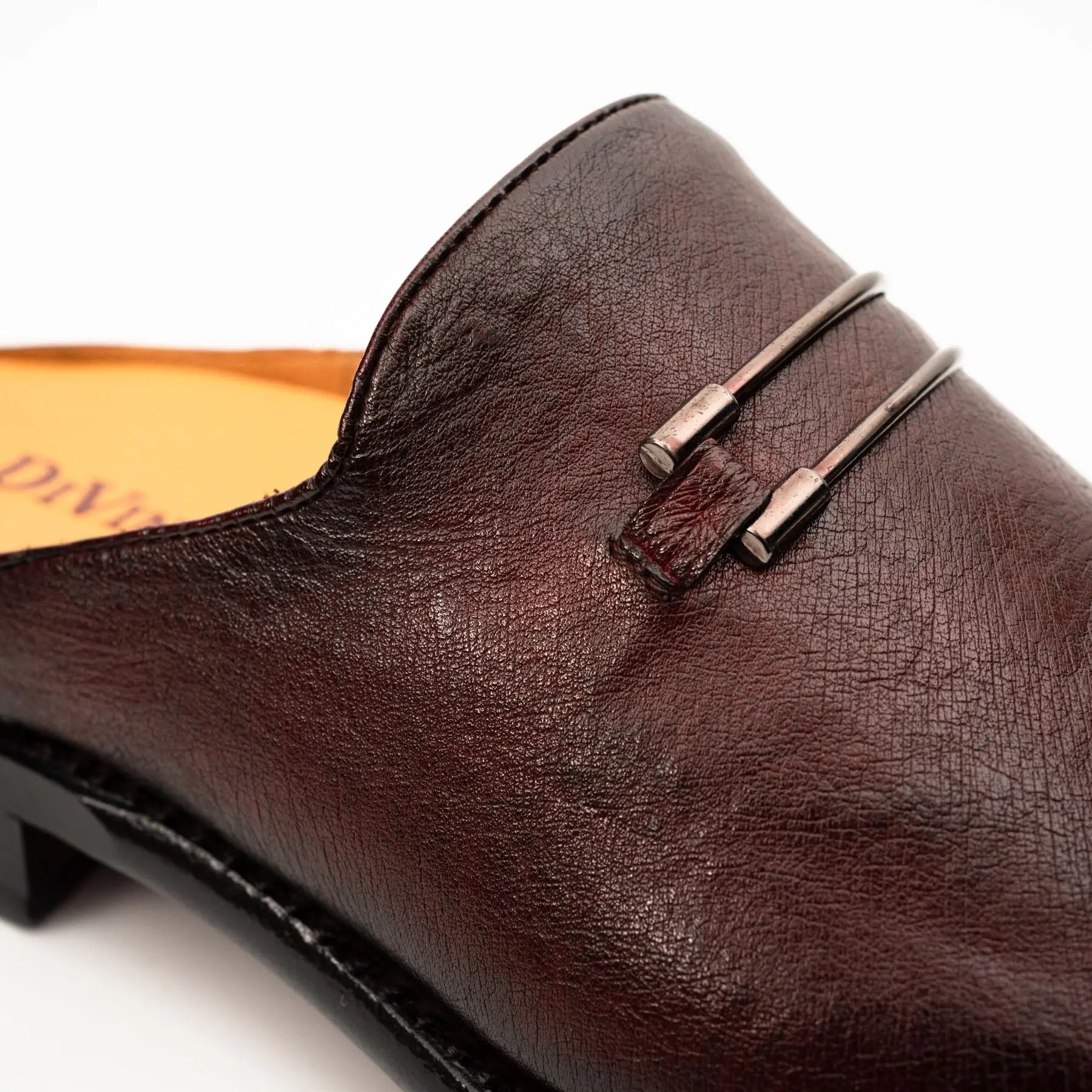 Burgundy Backless Monk Mule VanPasch