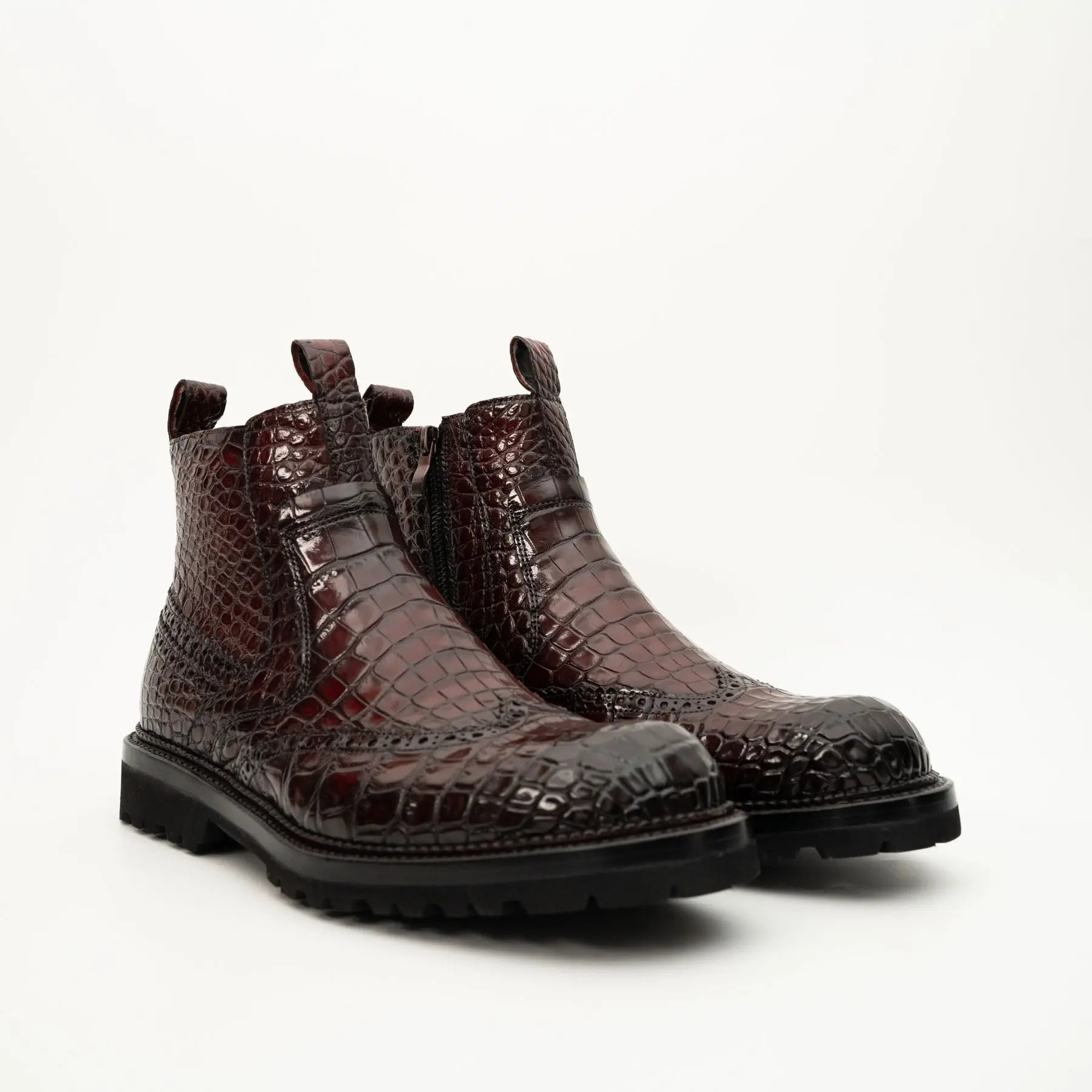 Burgundy Crocodile Chelsea Boot VanPasch