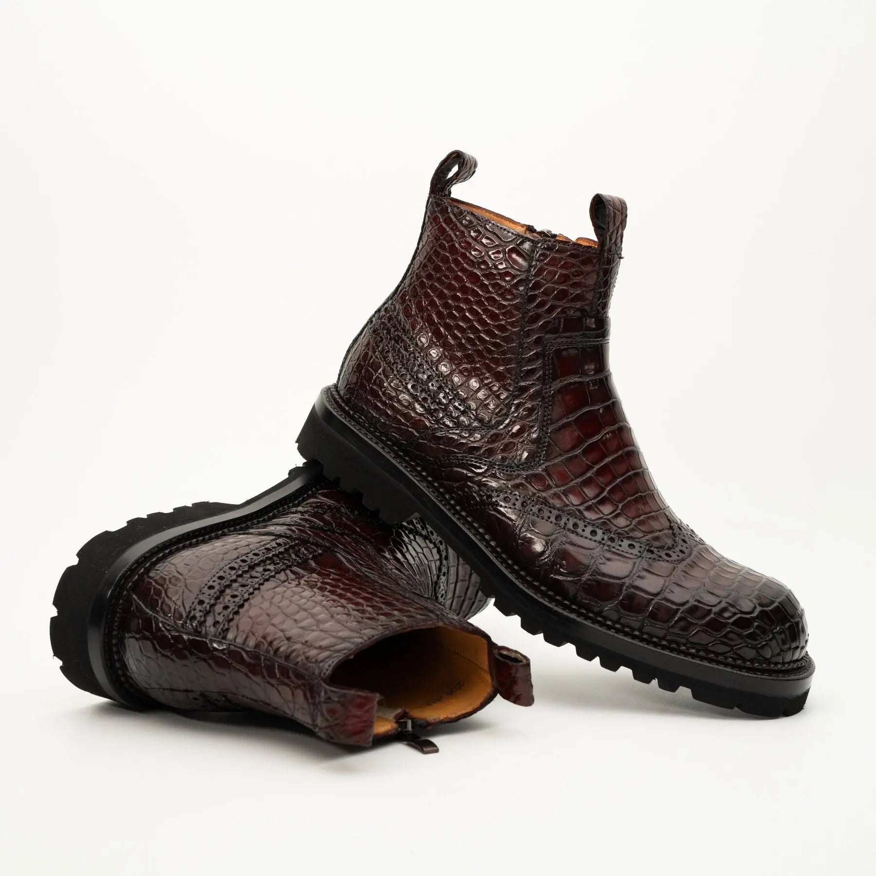 Burgundy Crocodile Chelsea Boot VanPasch