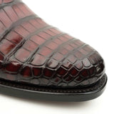 Burgundy Crocodile Lace-Up Boots VanPasch