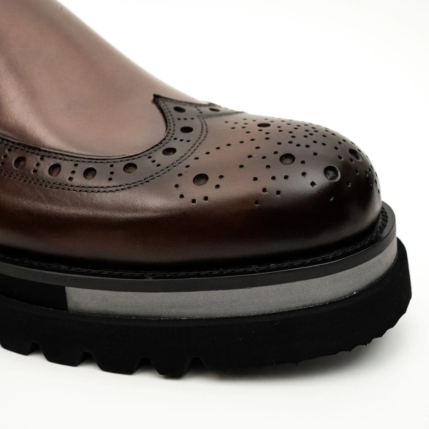 Burnished Brogue Lug-Sole Loafer VanPasch