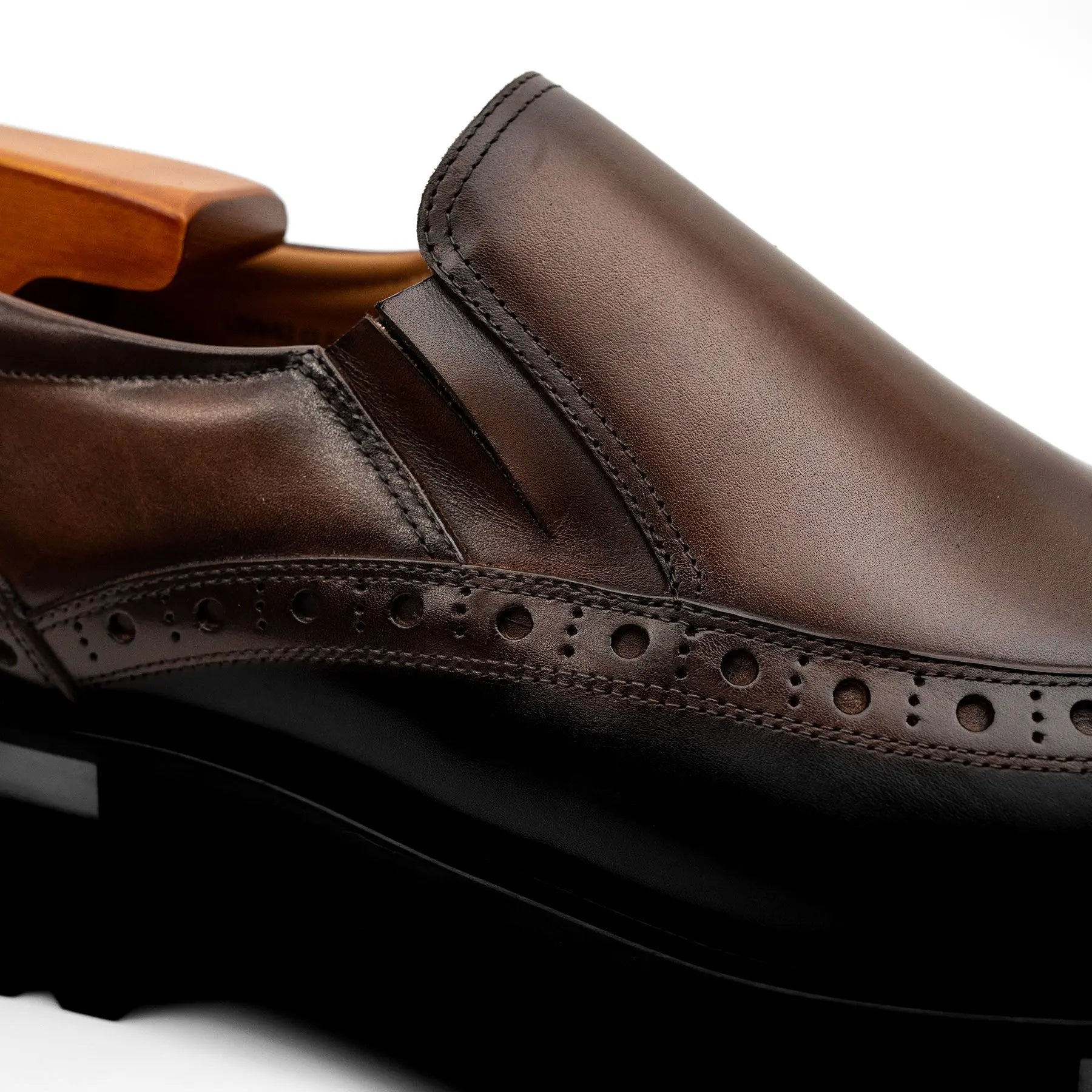 Burnished Brogue Lug-Sole Loafer VanPasch