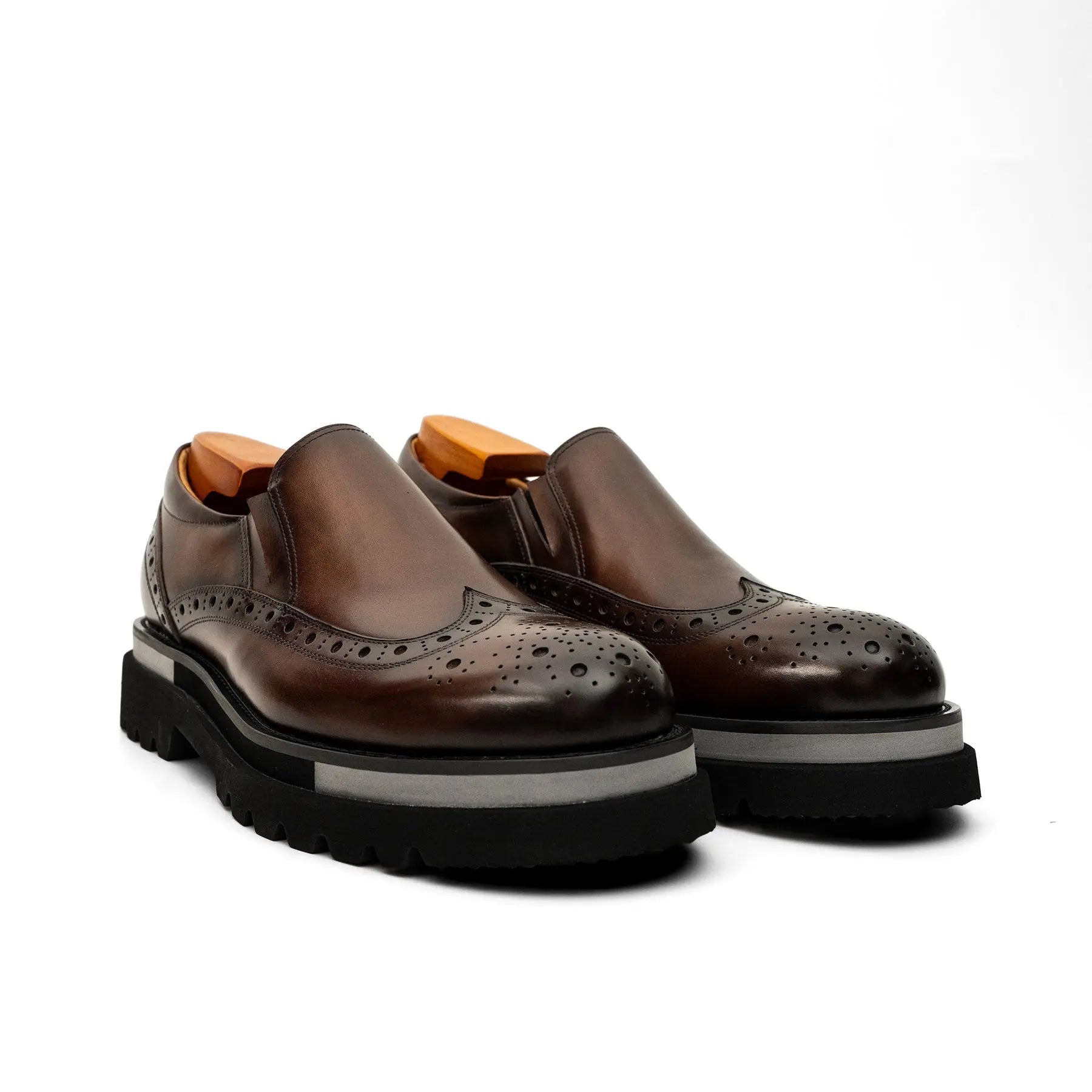 Burnished Brogue Lug-Sole Loafer VanPasch