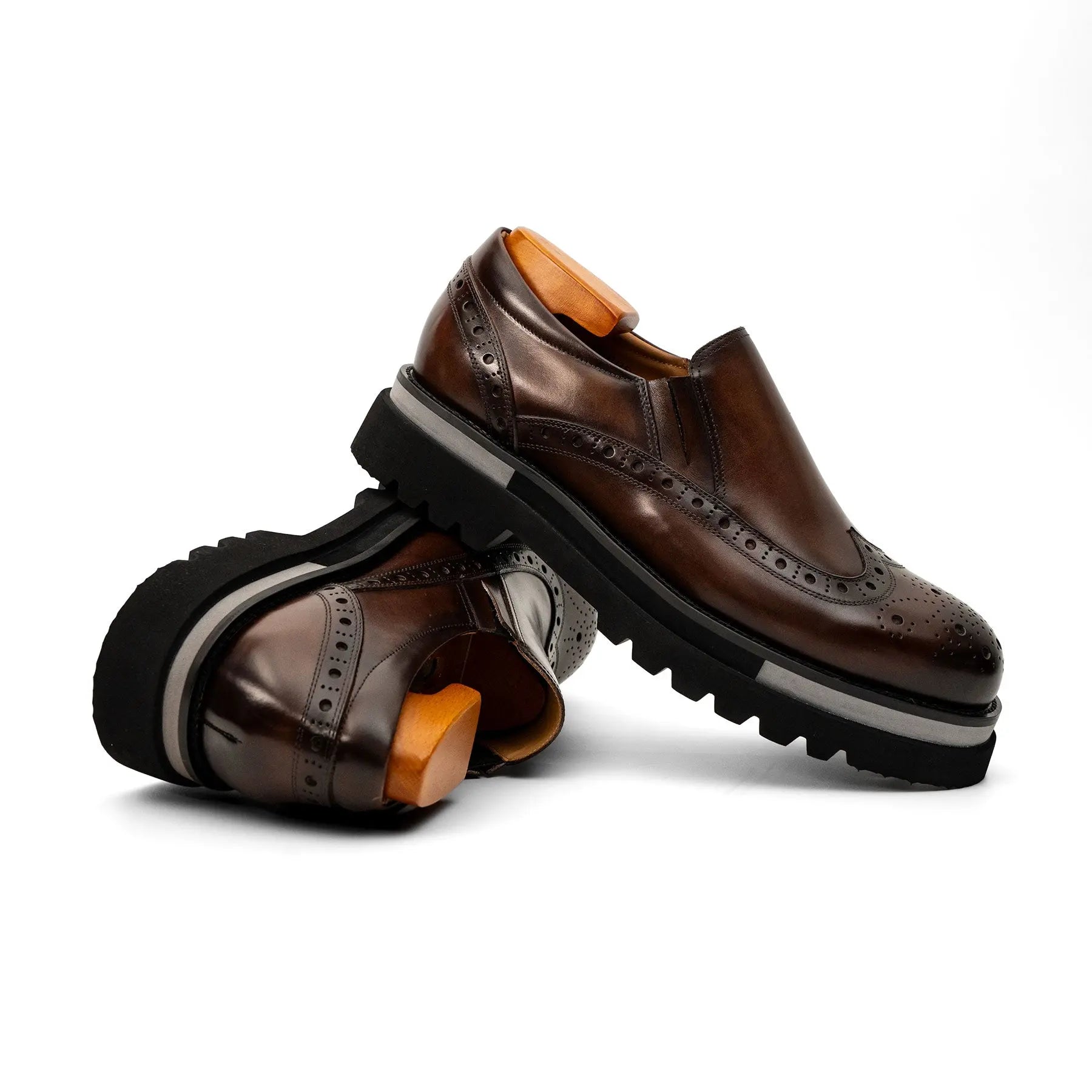 Burnished Brogue Lug-Sole Loafer VanPasch