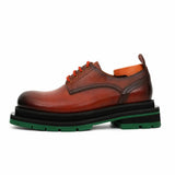 Burnished Brown Green-Sole Derby