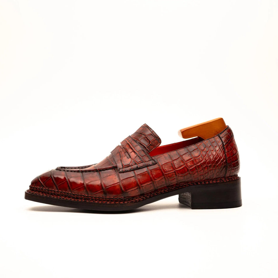Burnished Red Crocodile Loafer VanPasch