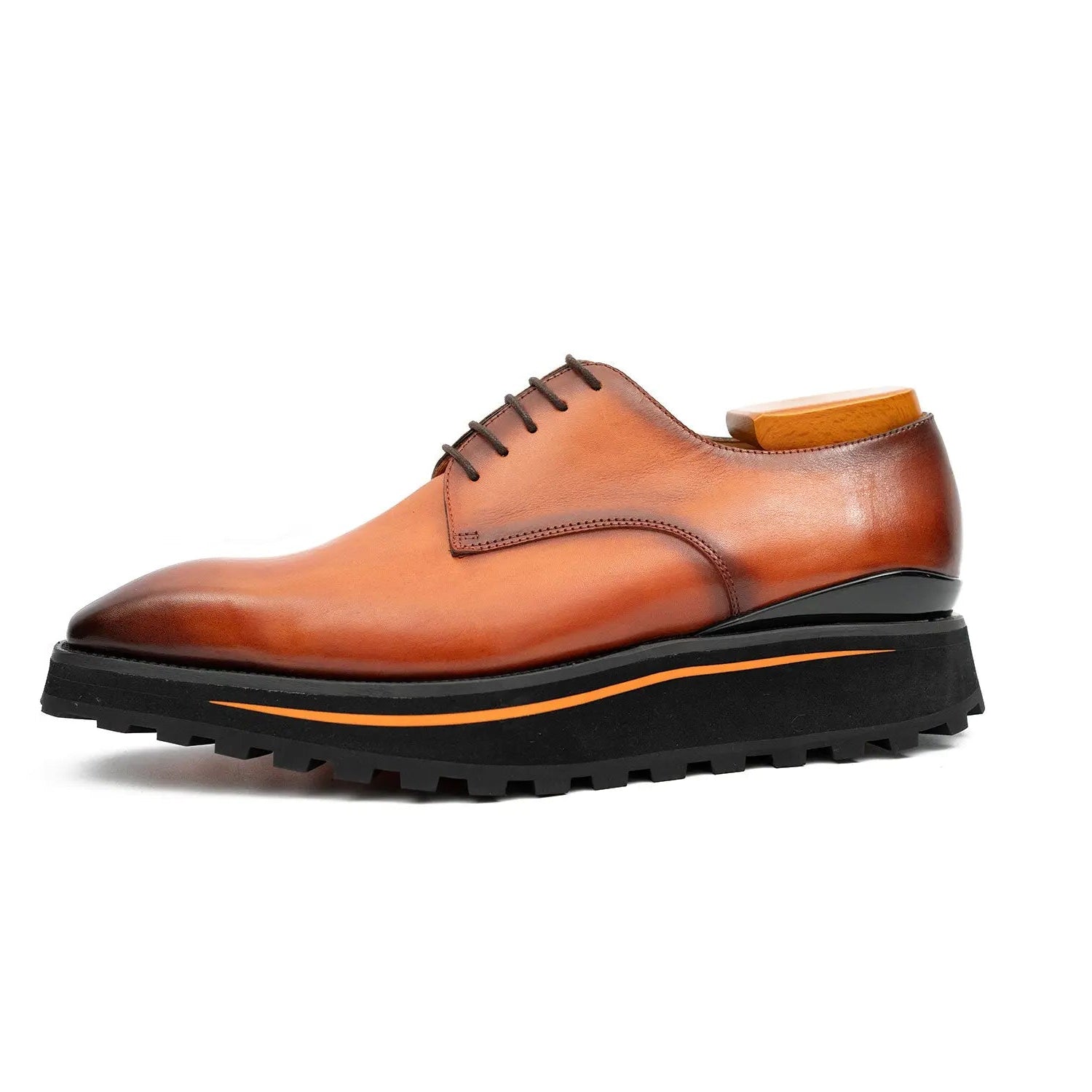Calf leather business dress derby shoes Brown Divinch