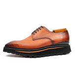Calf leather business dress derby shoes Brown VanPasch