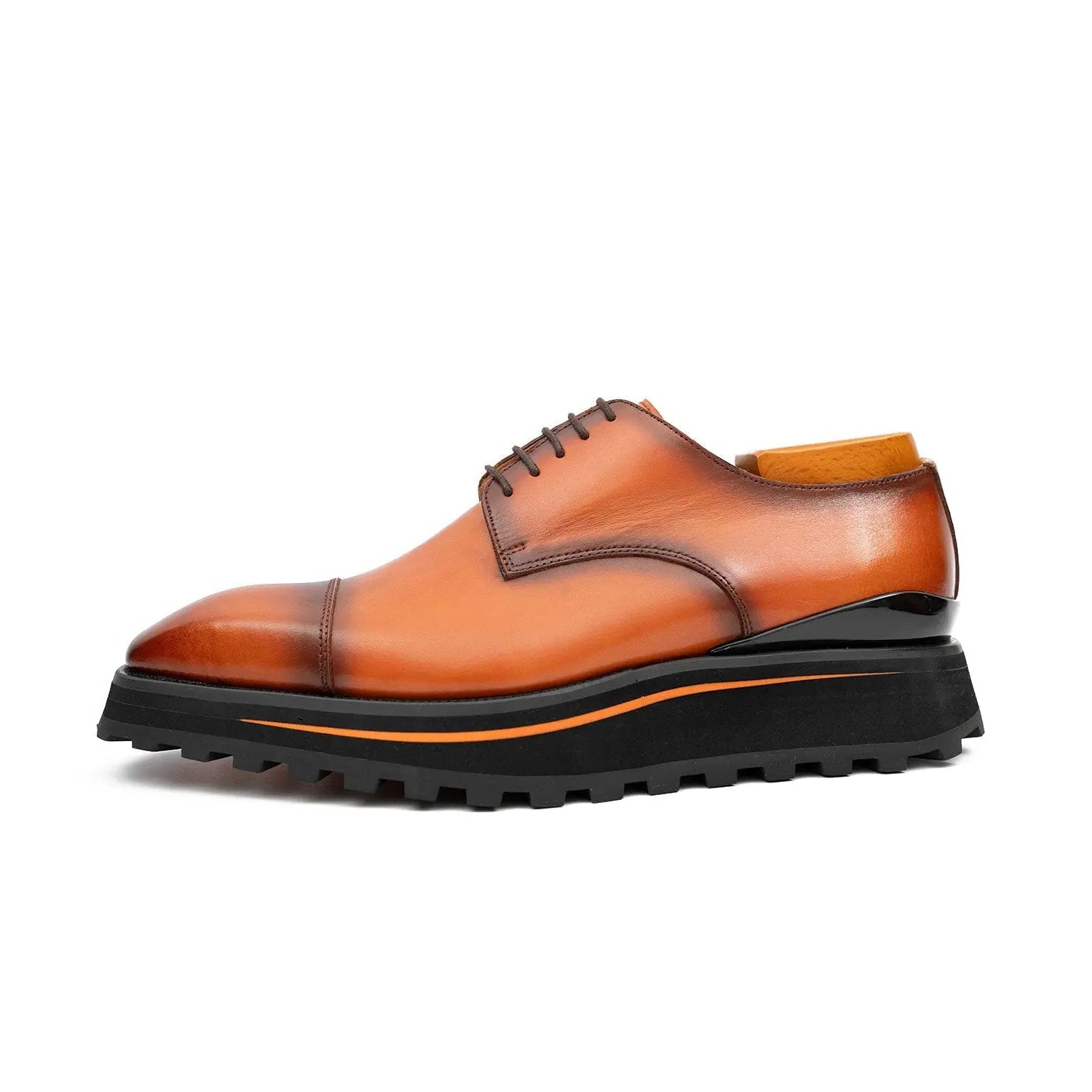 Calf leather dress three quarters derby shoes Brown VanPasch