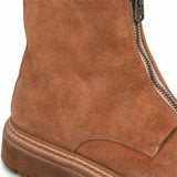 VanPasch camel suede zip ankle boot angled view