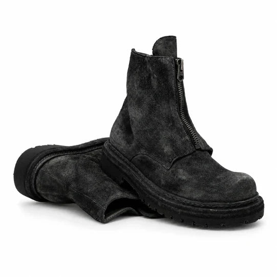 Suede Zip Ankle Boots for Men