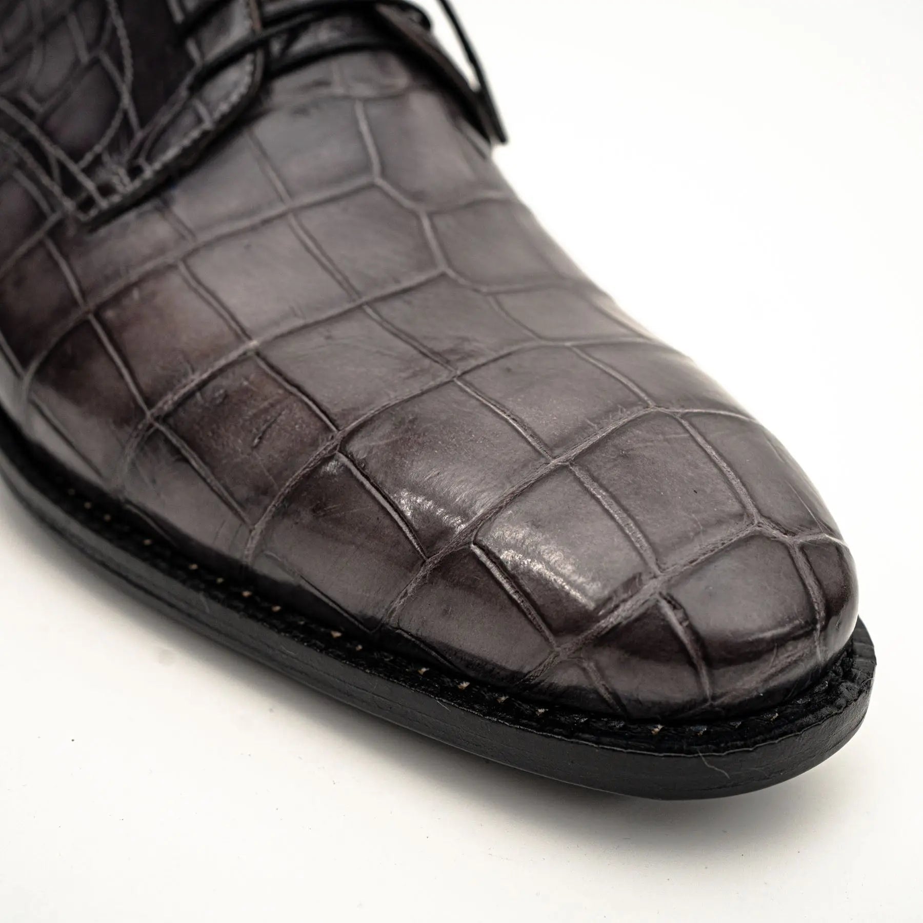 Charcoal Crocodile-Textured Derby VanPasch