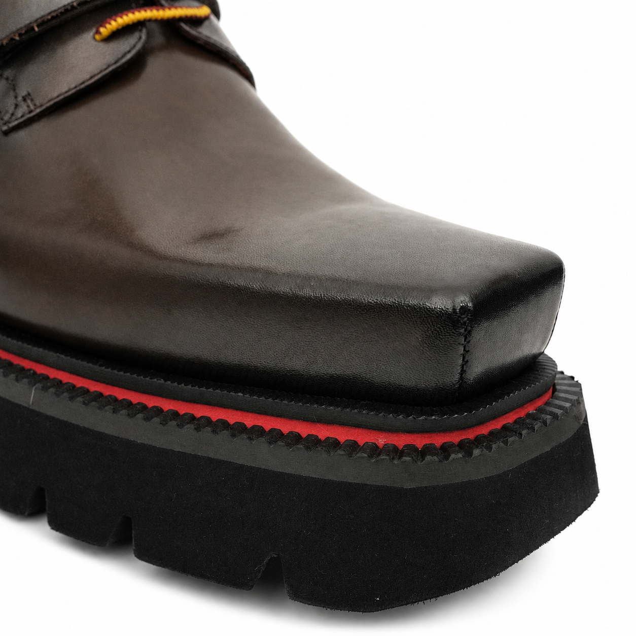 Burnished Brown Platform Strap Shoe
