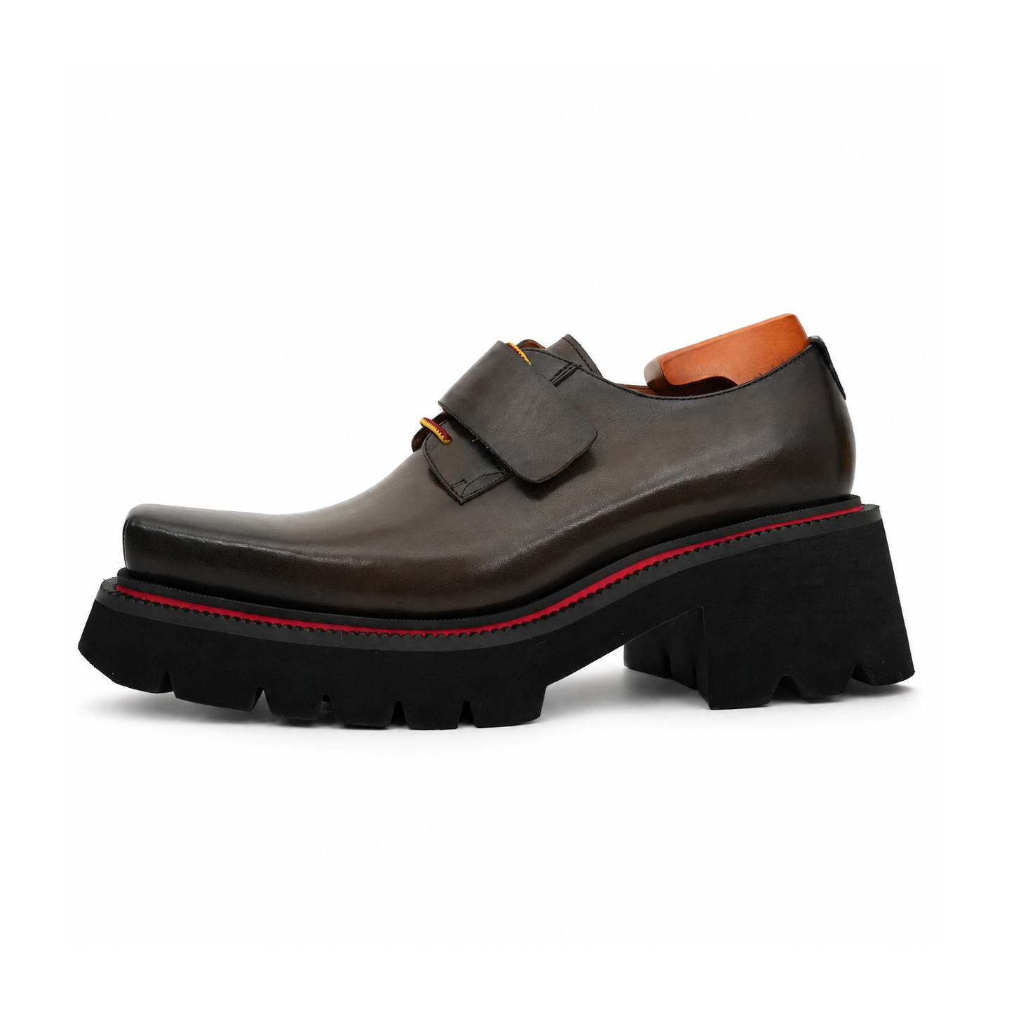 Burnished Brown Platform Strap Shoe