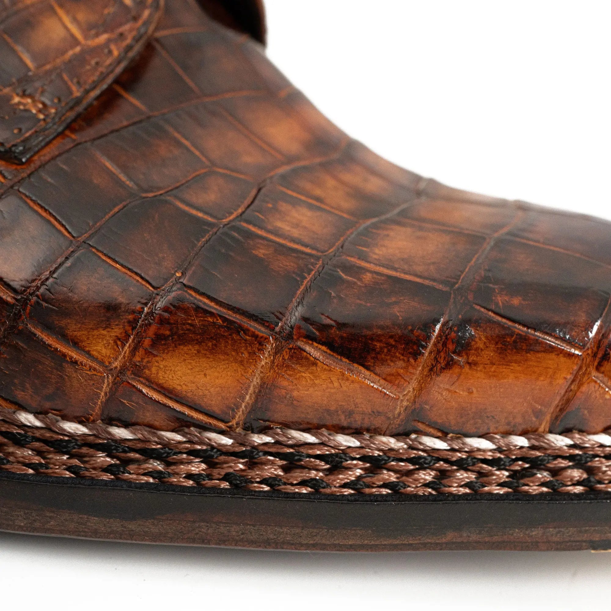 Classic Brown Crocodile Norwegian Derby Shoes VanPasch