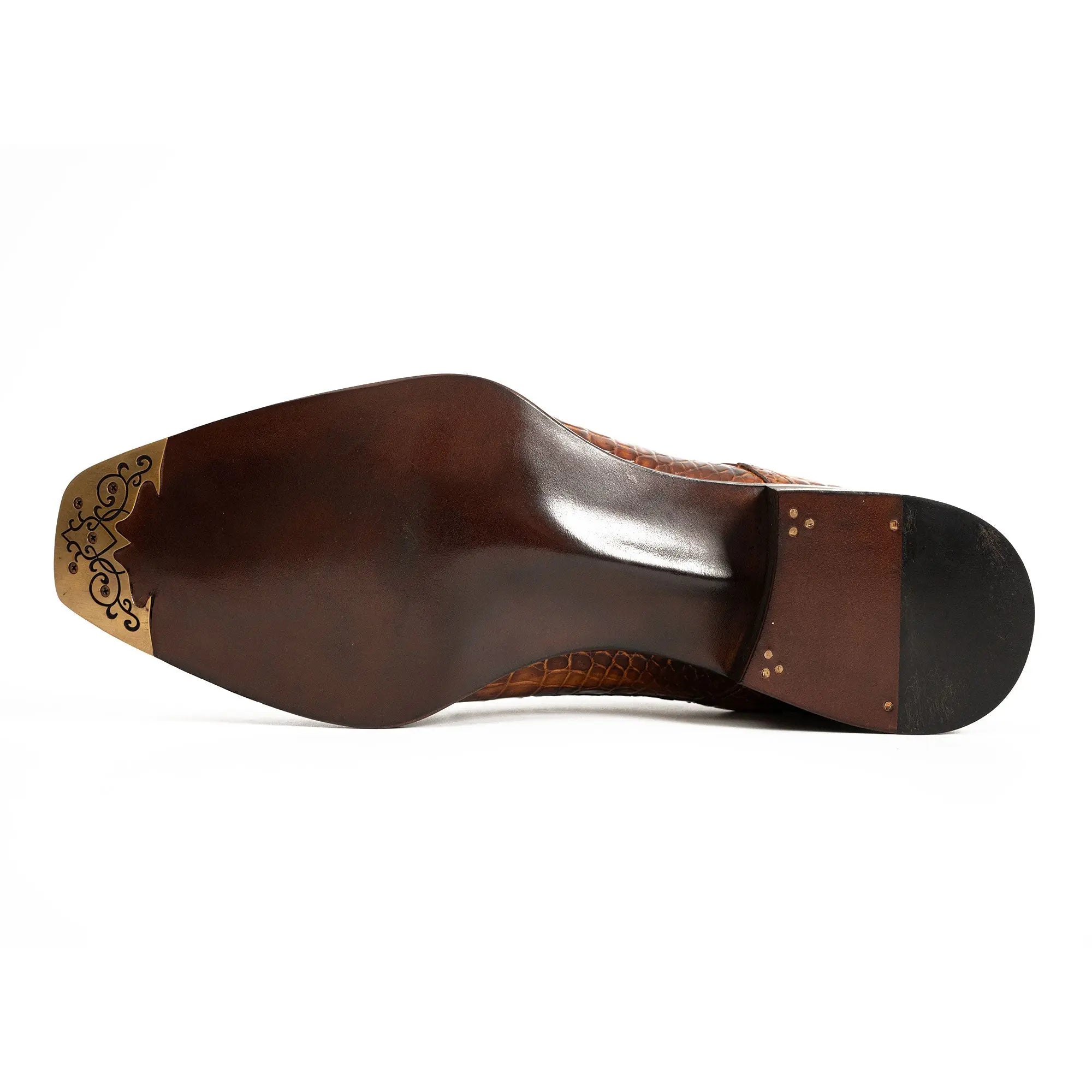 Classic Brown Crocodile Norwegian Derby Shoes VanPasch