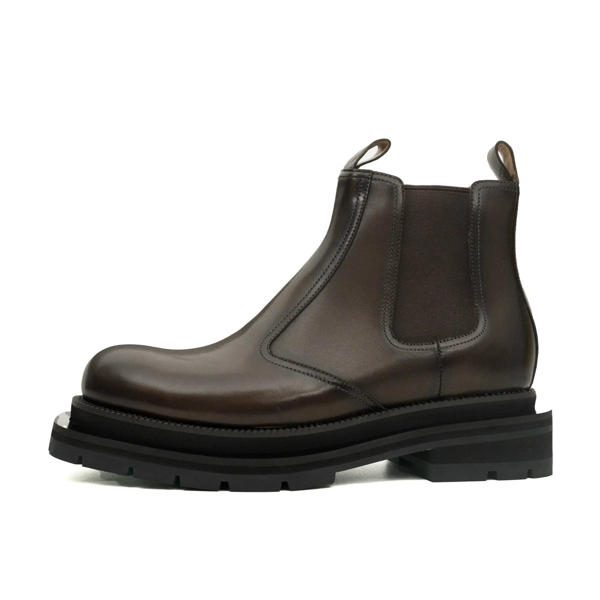 Coffee Chelsea Green Lug Boots VanPasch