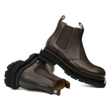 Coffee Chelsea Green Lug Boots VanPasch