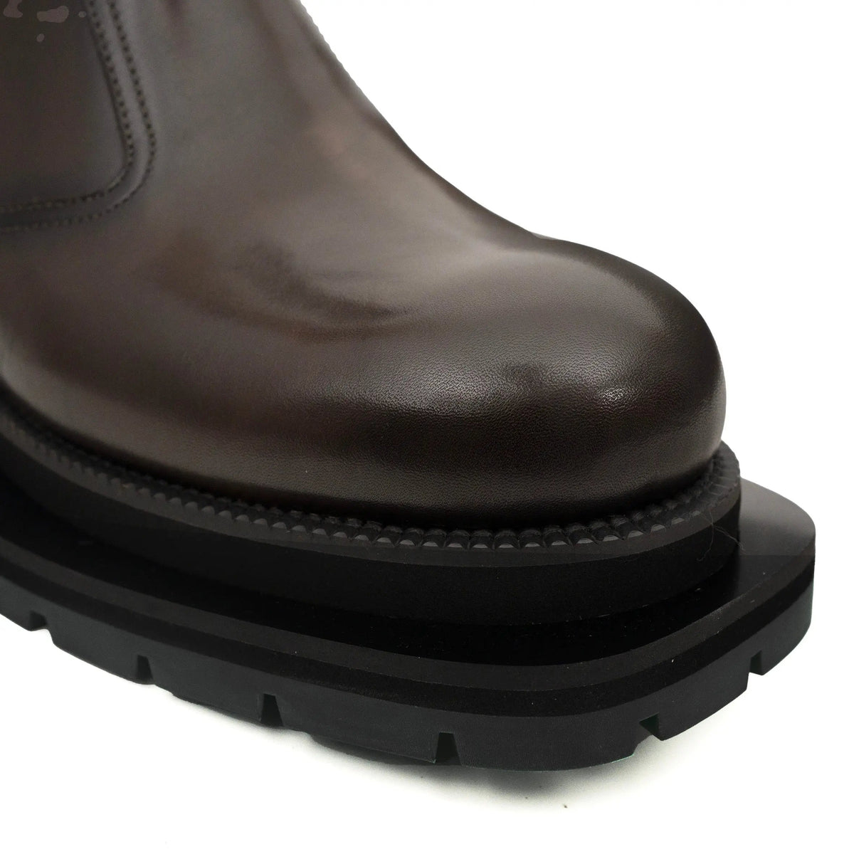 Coffee Chelsea Green Lug Boots VanPasch