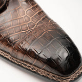 Coffee Crocodile Derby Shoes Goodyear Norwegian 8019 VanPasch