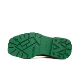 Cognac Buckle Zip Boots with Green Sole VanPasch