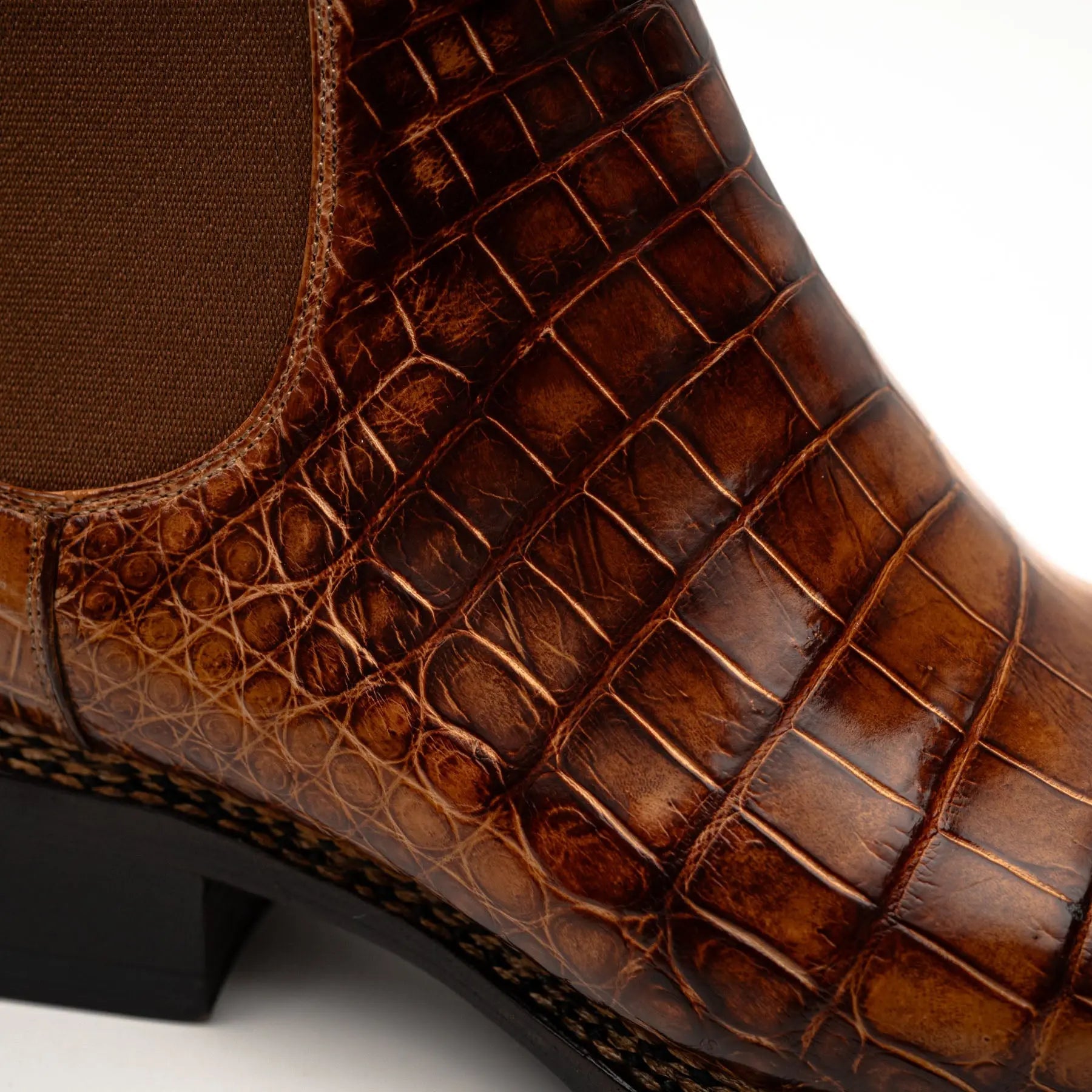 Cognac Crocodile Chelsea Boots VanPasch