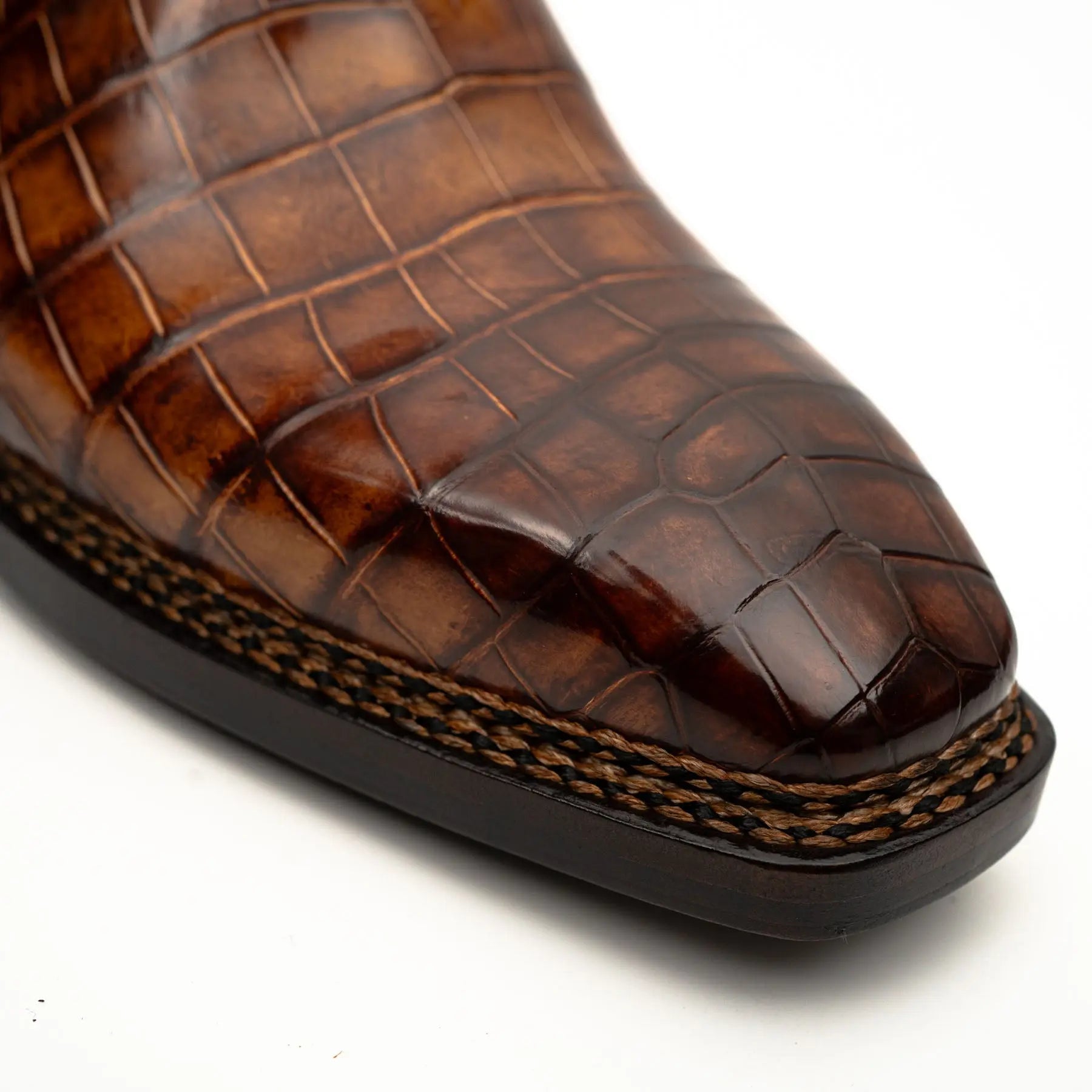 Cognac Crocodile Chelsea Boots VanPasch