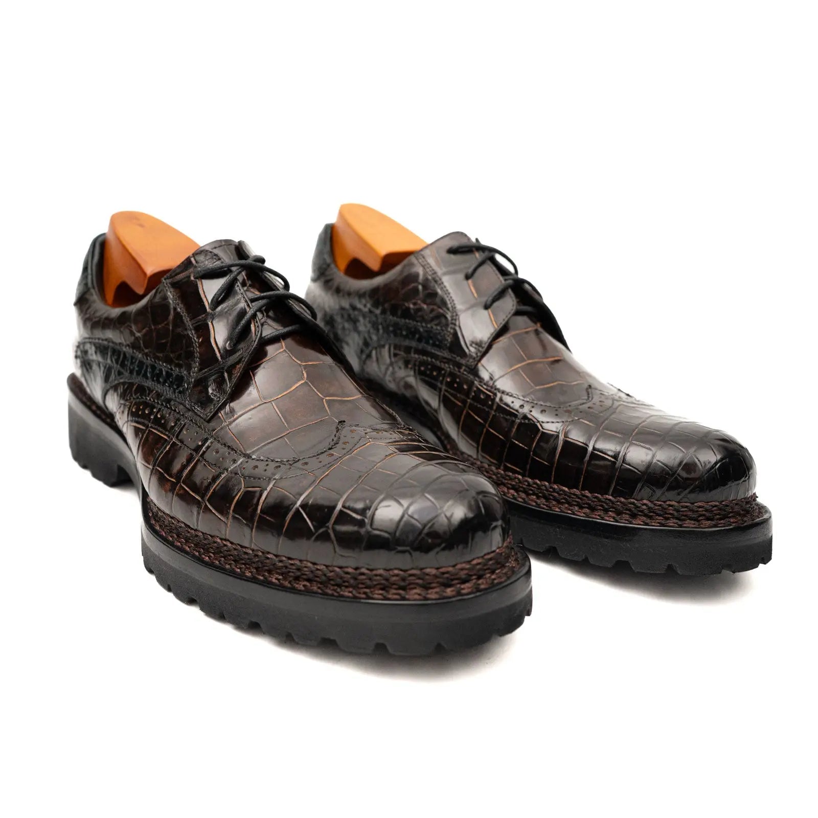 Crocodile Leather Norwegian Welted Shoes VanPasch