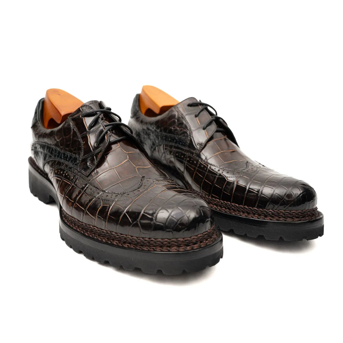 Crocodile Leather Norwegian Welted Shoes VanPasch